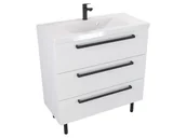 Szafki łazienkowe - Szafka Stojąca Z Umywalką ATH 80 cm - Biały Mat - Uchwyty Czarne Matowe - miniaturka - grafika 1