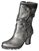 Kozaki damskie - Mustang Damskie kozaki 1141-606 półdługie, srebro, 38 EU - miniaturka - grafika 1
