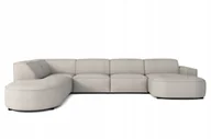 Narożniki - Sofa modułowa w kształcie V California narożnik tkanina Luna beżowy lewy - miniaturka - grafika 1