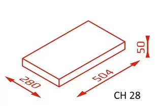 Daszek na murek CH28 50,4x28x5 biały / Joniec - Akcesoria do ogrodzeń - miniaturka - grafika 1
