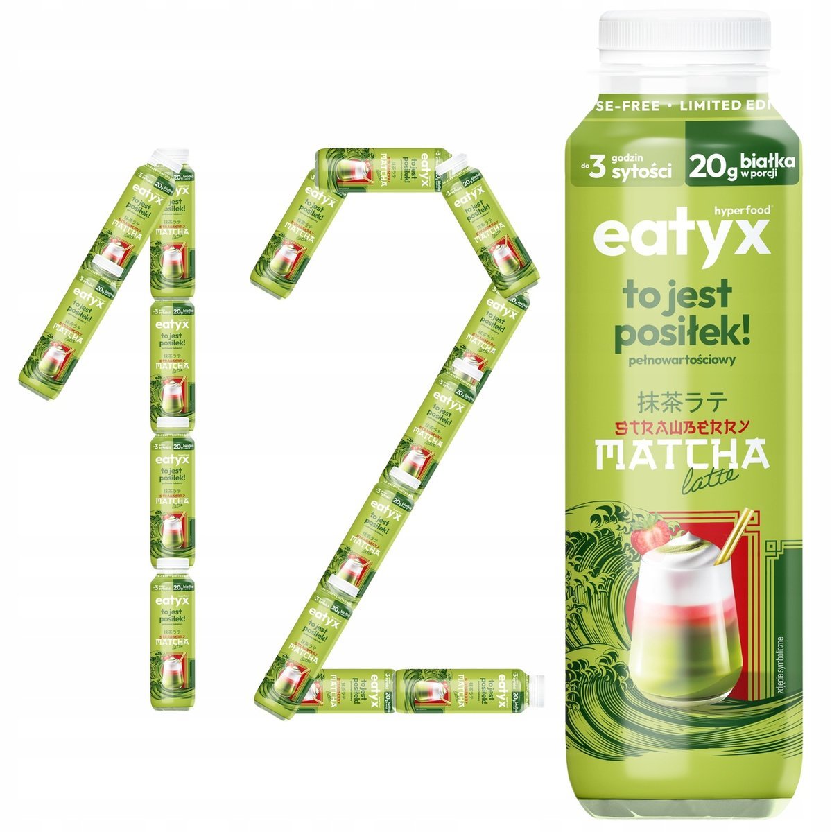 eatyx Kompletne Danie Gotowe Do Picia Truskawka Matcha Latte 300ml x12