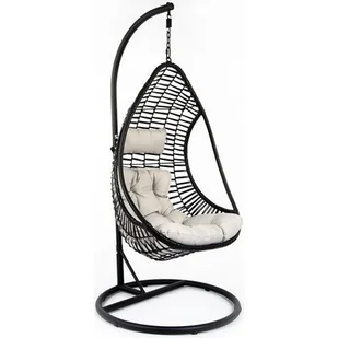 SASKA GARDEN Huśtawka Fotel Wiszący Cocoon Crescent Delux Czarny/Szary victoriasport-1017976-0 - Fotele ogrodowe wiszące - miniaturka - grafika 1