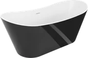 Wanny - Mexen Montana wanna wolnostojąca 150 x 75 cm, biała/czarna, przelew biały - 52011507575-20 - miniaturka - grafika 1