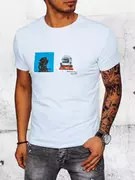 Koszulki męskie - T-shirt męski z nadrukiem biały Dstreet RX5067 - miniaturka - grafika 1