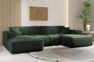 Narożniki - Sofa w kształcie U SIENA narożnik tkanina Poso zielony - miniaturka - grafika 1