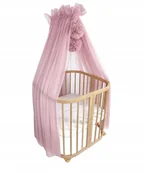 Pościel dla dzieci - Baldachim z pomponami do łóżeczka "Tiul brudny róż - miniaturka - grafika 1