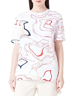 FILA Damska koszulka Saletti, White Colour Waves AOP, XS, White Colour Waves Aop, XS - Koszulki i topy damskie - miniaturka - grafika 1
