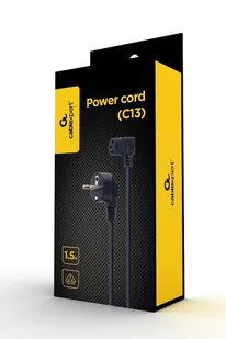 Kabel Zasilający Komputerowy, Kątowy Z Certyfikatem Vde Gembird (1,5 M) - Kable komputerowe i do monitorów - miniaturka - grafika 1