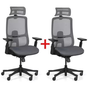 Fotel biurowy, krzesło biurowe Krzesło biurowe JANE 1+1 GRATIS, szare - Fotele i krzesła biurowe - miniaturka - grafika 1