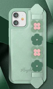 Kingxbar Sweet Series żelowe etui ozdobione oryginalnymi Kryształami Swarovskiego z podstawką iPhone 12 Pro Max zielony - Etui i futerały do telefonów - miniaturka - grafika 7