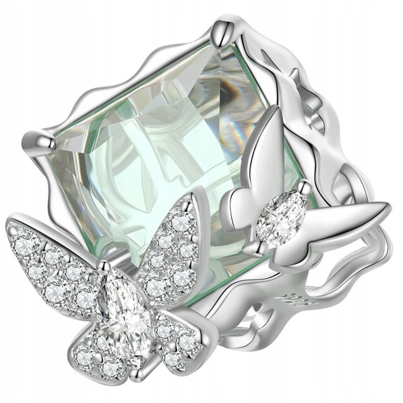 Charms Zawieszka Charms Zielony Kryształ Srebro 925 Charmsy Trusky