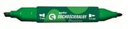 Markery do tablic - Tetis Marker suchościeralny KM504 Premium 2 końcówki zielony TARGI AB117TET - miniaturka - grafika 1