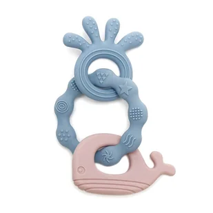 Gryzak Wieloryb Silikonowy [Kolor Beżowy] - Gryzaki dla dzieci - miniaturka - grafika 1