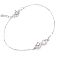 Bransoletki - Srebrna Bransoletka nieskończoność serce - miniaturka - grafika 1