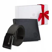 Paski - BETLEWSKI Skórzany portfel pasek czarny prezent - miniaturka - grafika 1