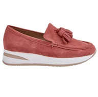 Mokasyny damskie - Mokasyny Damskie Na Niskim Koturnie Wygodne Stylowe Lekkie Na Lato Na Jesień Na Wiosnę Z Ozdobą Sebina Różowe 38 - miniaturka - grafika 1