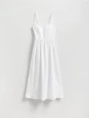 Sukienki - Reserved - Bawełniana sukienka midi - biały - miniaturka - grafika 1