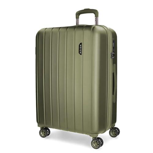 Movom Drewniana walizka duża żółta 52x75x33 cm sztywne tworzywo ABS zamknięcie TSA 108L 4,5 kg 4 podwójne koła, Żółty, Duża walizka