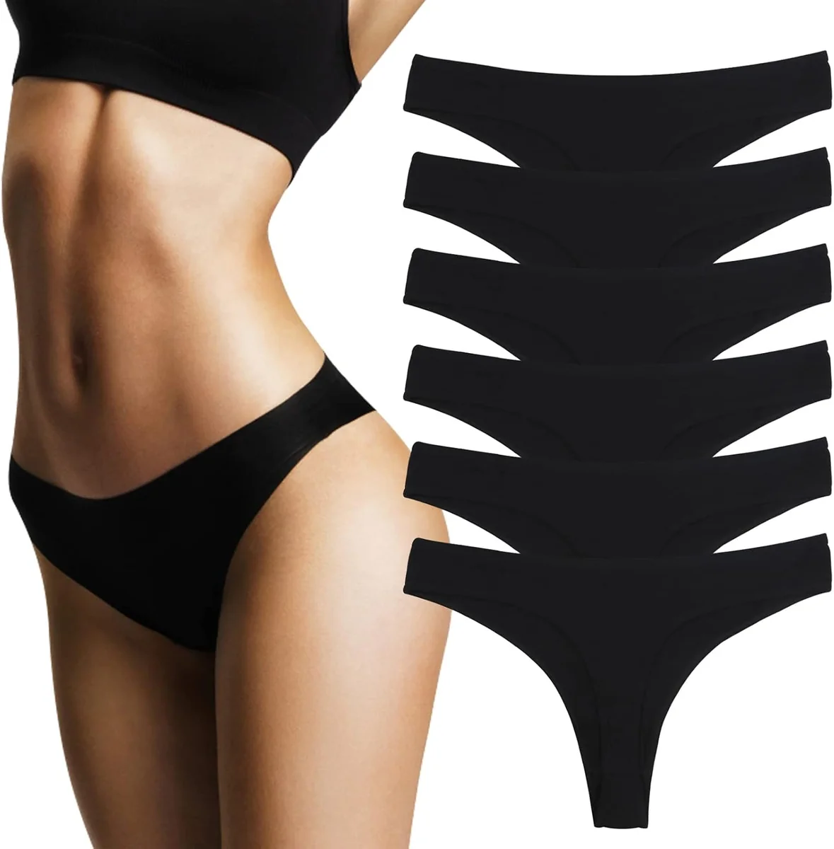 STRINGI BAWEŁNIANE DAMSKIE 6 SZTUK ODDYCHAJĄCE WYGODNE BIKINI
