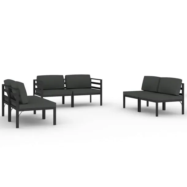 Modułowy zestaw wypoczynkowy do ogrodu z aluminium, antracytowy, 70x70x64.