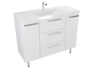 Szafki łazienkowe - Szafka Stojąca Z Umywalką ATH 100 cm D - Biały Mat - Uchwyty Chromowane - miniaturka - grafika 1