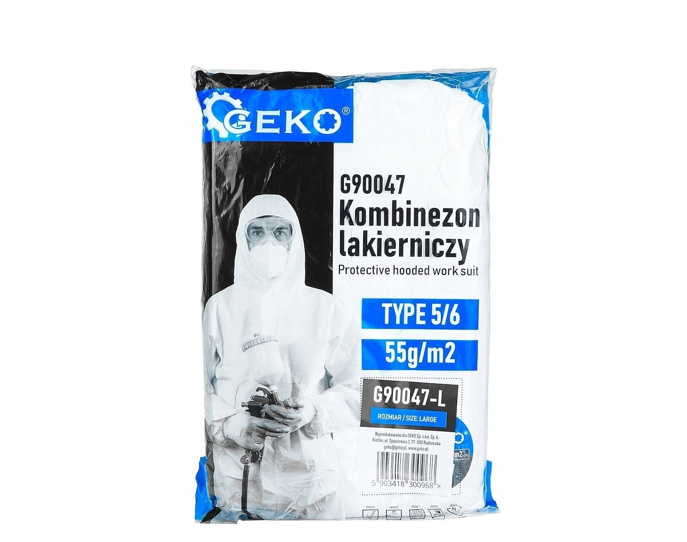 Geko Kombinezon lakierniczy z kapturem 55g/m2 typ 5/6 – rozmiar L 50