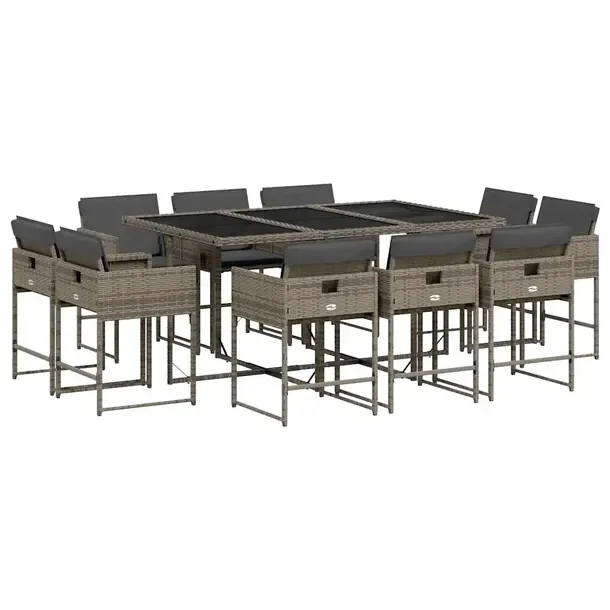 Zestaw mebli ogrodowych szary rattan PE 165 x 106 x 73 cm, krzesło 50,5 x