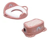 Nocniki - Zestaw Nakładka Miękka Na Sedes Do Toalety Podnóżek Podest Tęcza Różowa - miniaturka - grafika 1