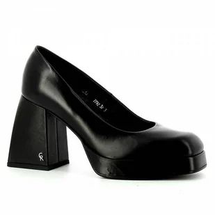 Czarne czółenka na obcasie CARINII - Carinii - Półbuty damskie - miniaturka - grafika 1