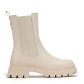 Sztyblety damskie - Damskie sztyblety z ekoskóry na grubej platformie - miniaturka - grafika 1