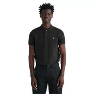Koszulki męskie - GANT Męska koszulka polo Slim Shield Ss Pique, czarny, 4XL - miniaturka - grafika 1