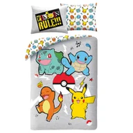 Pościel dla dzieci - Pościel dziecięca 140x200 Pokemon szara kolorowa poszewka 70x90 H1 - miniaturka - grafika 1