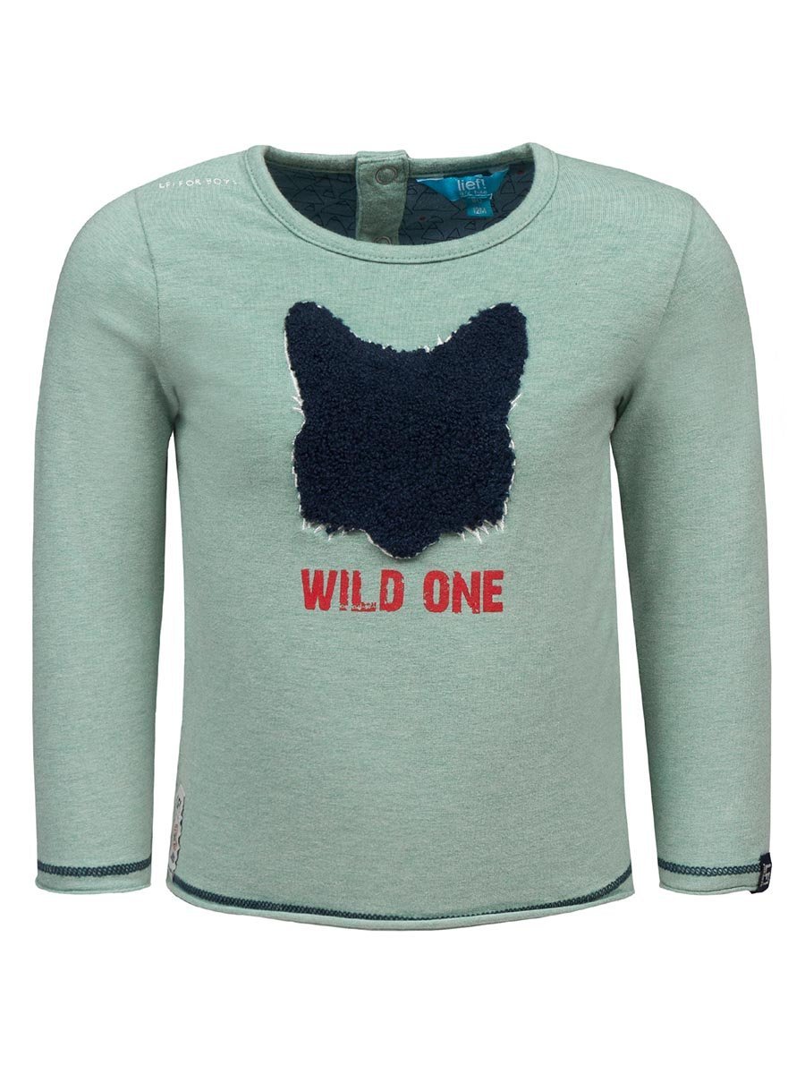 Chłopięca bluzka z długim rękawem bawełniana z wilkiem Lief r.122