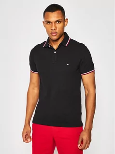 Koszulki męskie - Tommy Hilfiger Polo MW0MW13080 Czarny Slim Fit - grafika 1