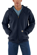 Bluzy sportowe męskie - Bluza męska z kapturem Carhartt Midweight Hooded Zip Sweatshirt 472 New Navy - miniaturka - grafika 1