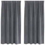 Zasłony - Zasłony vidaXL Super Jasnoszary Poliester 140 x 175 cm Zasłony - miniaturka - grafika 1
