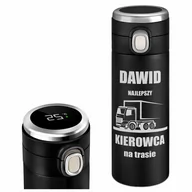 Kubki termiczne - Kubek termiczny termos czarny z wyświetlaczem LED i grawerem dla - miniaturka - grafika 1