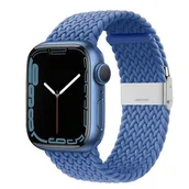 Paski - Crong Wave Band – Pleciony pasek do Apple Watch 42/44/45/49 mm (niebieski) - miniaturka - grafika 1