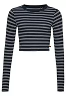 Koszulki i topy damskie - Superdry Koszula Vintage Tiny L/S Top Black/White Stripe 34 Damski, Black/White Stripe, 32 - miniaturka - grafika 1