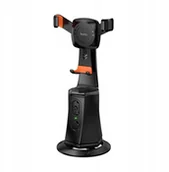 Uchwyty samochodowe do telefonów - Uchwyt na telefon Hoco obrotowy 360 stopni z automatycznym śledzeniem twarzy K26 czarny - miniaturka - grafika 1