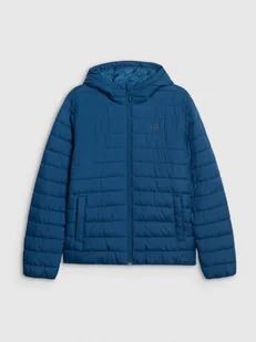 Męska kurtka puchowa pikowana 4F 4FWAW25TDJAM598 - niebieska - Kurtki i kamizelki sportowe męskie - miniaturka - grafika 1
