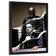 Plakaty - Plakat w ramie czarnej FEEBY Batman i ojciec chrzestny kolaż, 70x100 cm - miniaturka - grafika 1