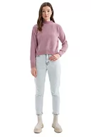Swetry damskie - DeFacto Sweter normalny krój dla kobiet - sweter z golfem dla topów damski (różowy, M), różowy, M - miniaturka - grafika 1