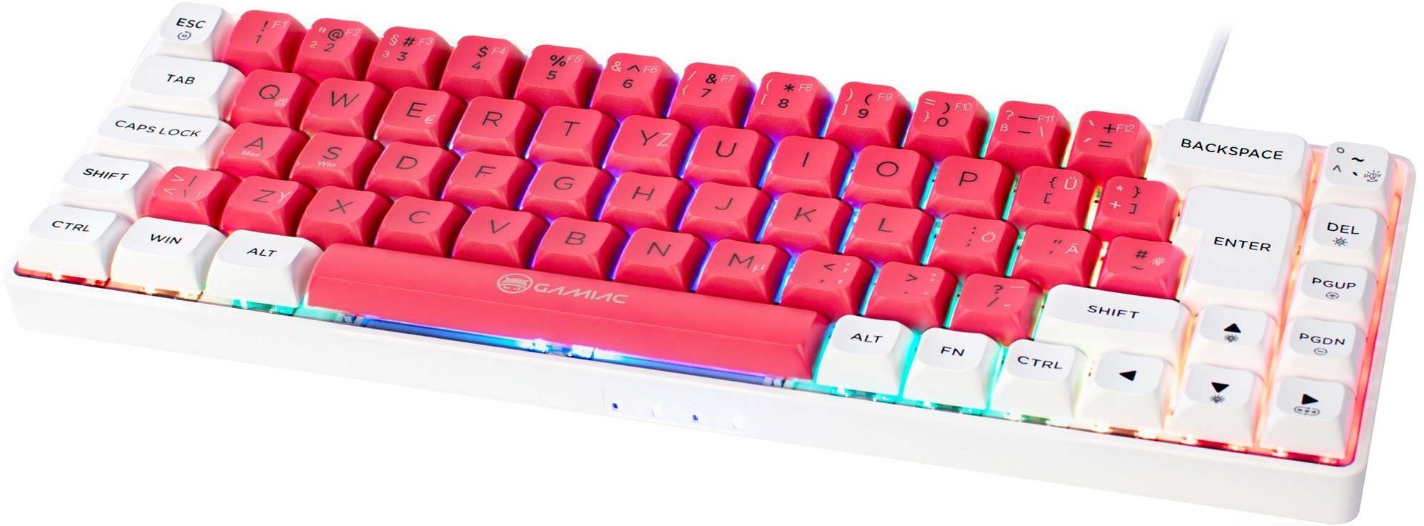 Gamiac GAMIAC TKL69G SF Gaming Keyboard, Kailh Red - white/red GAKM-G69DW1R.21