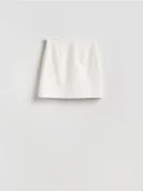 Spódnice - Reserved - Spódnica mini z wiskozą - złamana biel - miniaturka - grafika 1