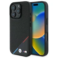 Etui i futerały do telefonów - BMW BMHMP16L23PUPDK iPhone 16 Pro 6.3" czarny/black hardcase M Perforated Tricolor Line MagSafe - miniaturka - grafika 1