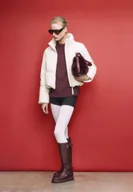 Kurtki damskie - Stradivarius Kurtka pikowana sztruksowa Waniliowy XL - miniaturka - grafika 1