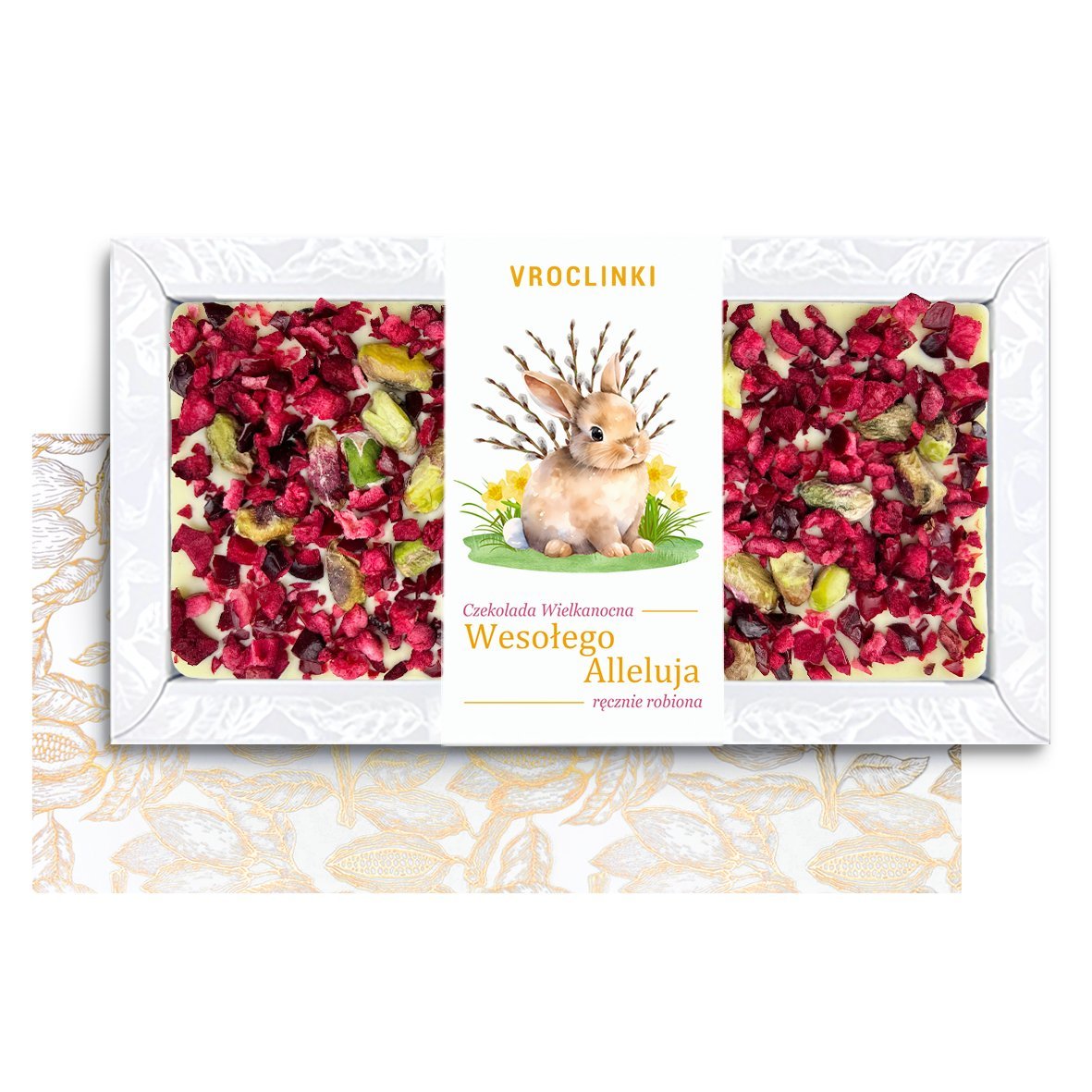 Czekolada Biała z Żurawiną i Pistacjami na Wielkanoc (80g)