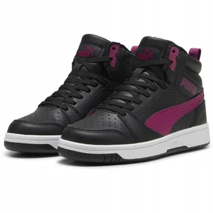 Buty damskie jesienne zimowe Puma Rebound 39468504 wysokie czarne 35.5 - Buty sportowe damskie - miniaturka - grafika 1
