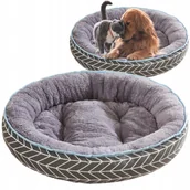 Legowiska dla psów - PETSTORY Miękkie OKRĄGŁE LEGOWISKO dla PSA KOTA przytulne POSŁANIE kanapa M - miniaturka - grafika 1